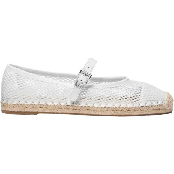 Womens espadrille flats ballet shoes mesh strap buckle jute sole summer sandals - Picture 2 of 5